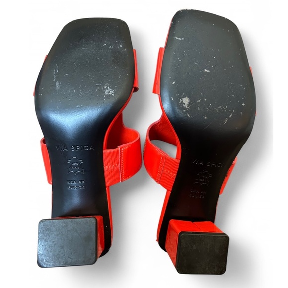 Via Spiga Red Block Heel Mules - Picture 4 of 4